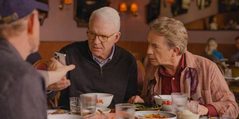 Charles (Steve Martin) and Oliver (Martin Short) shocked upon learning the identity of Sazz's protégé in Only Murders in the Building Season 4 Episode 9