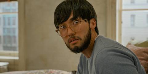 Marshall P. Pope (Jin Ha) looking nervous as his true identity is discovered in Only Murders in the Building Season 4 Episode 9