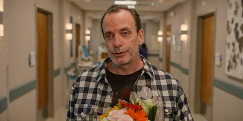 Concussions Bartender (Michael McFadden) visiting Glen Stubbins in the hospital in Only Murders in the Building Season 4 Episode 9