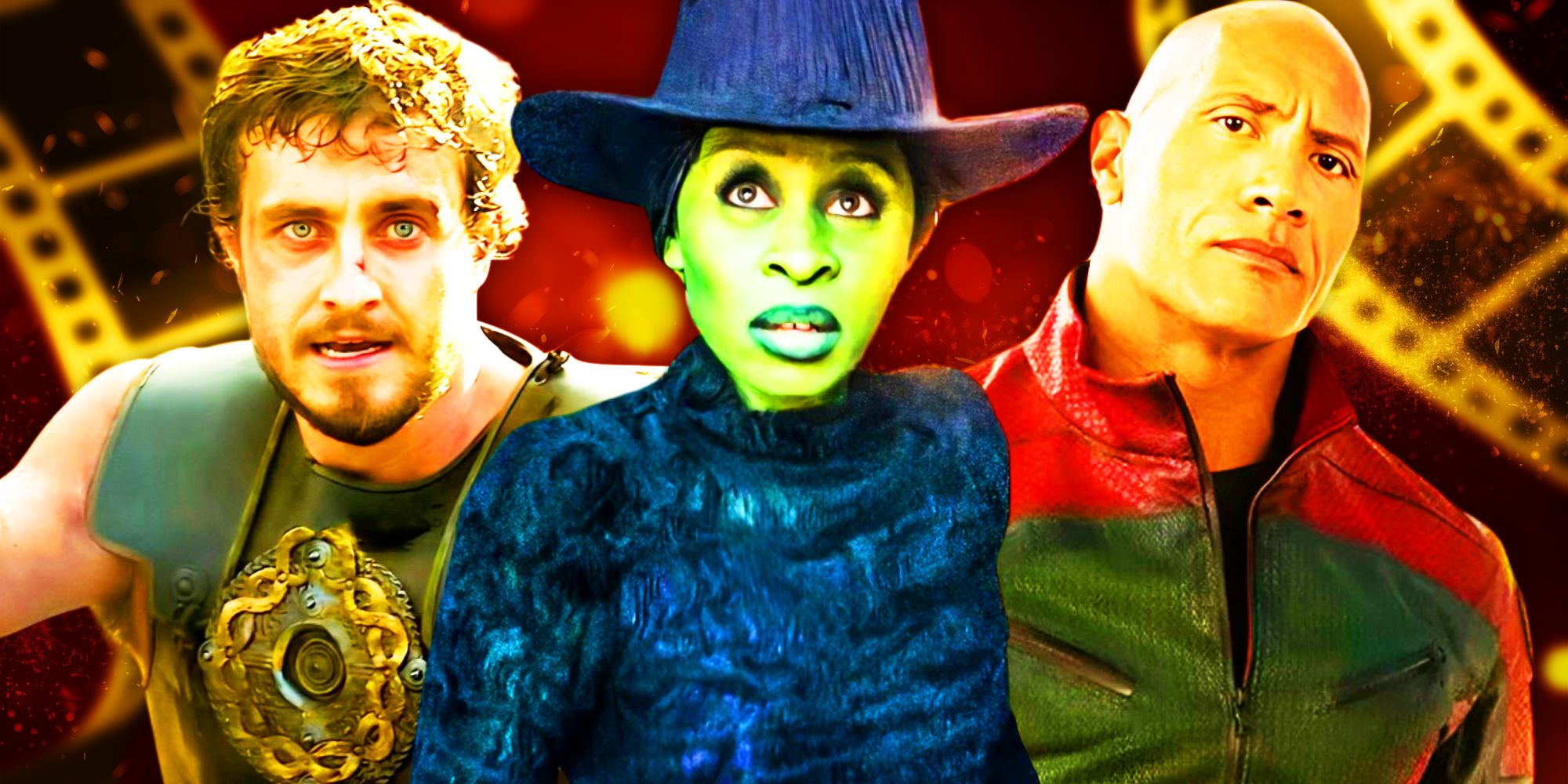 Paul Mescal in Gladiator 2, Cynthia Erivo in Wicked, and Dwayne Johnson in Red One