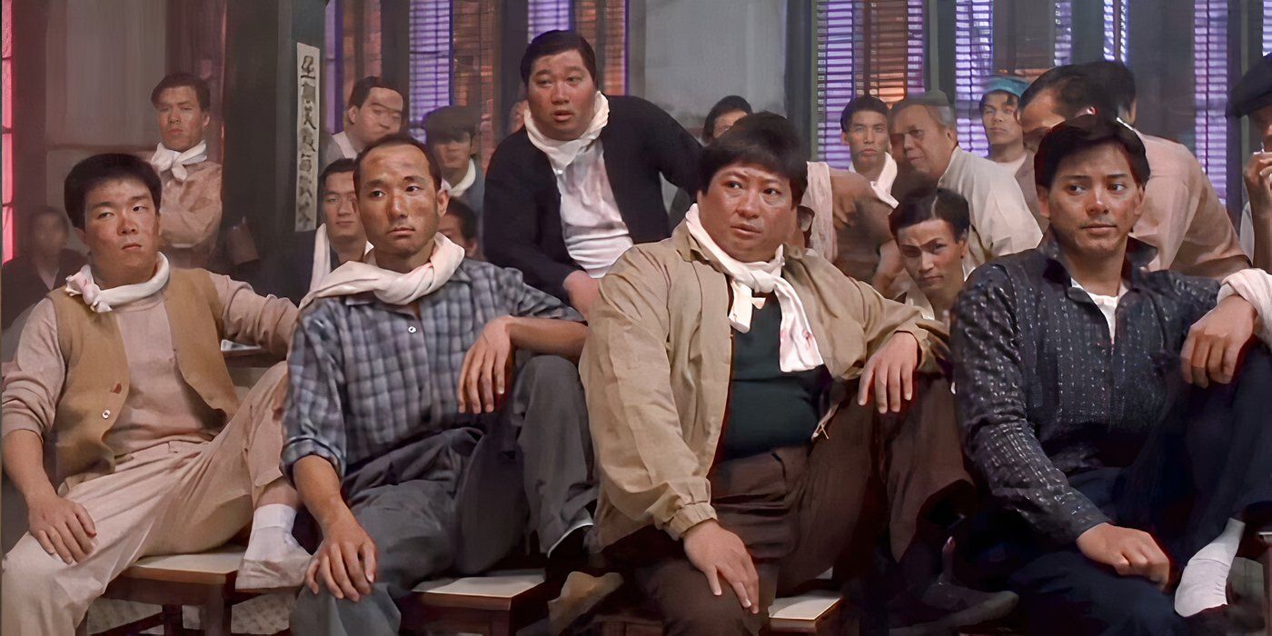 Pedicab Driver 1989 Sammo Hung and co-stars, the gang of pedicab drivers sitting around