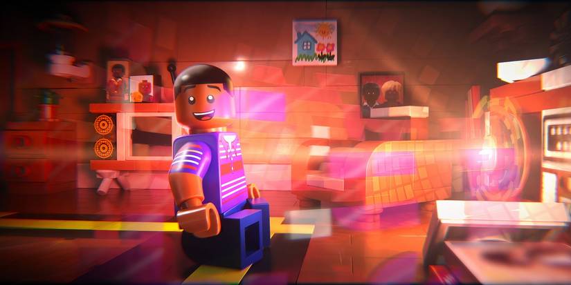 Pharrell Williams smiles while listening to music that's coming alive in Piece by Piece