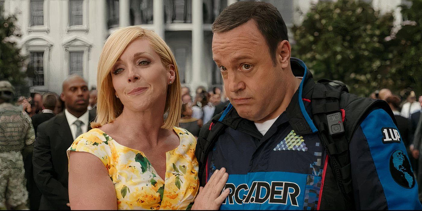 Jane (Jane Krakowski) e Will (Kevin James), preoccupati di Pixels (2015)