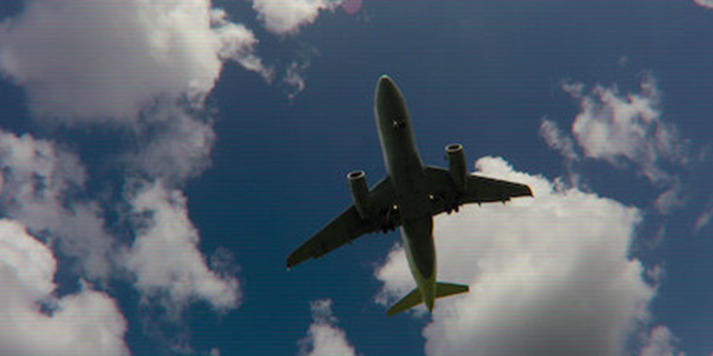 Plane flying in the blue sky