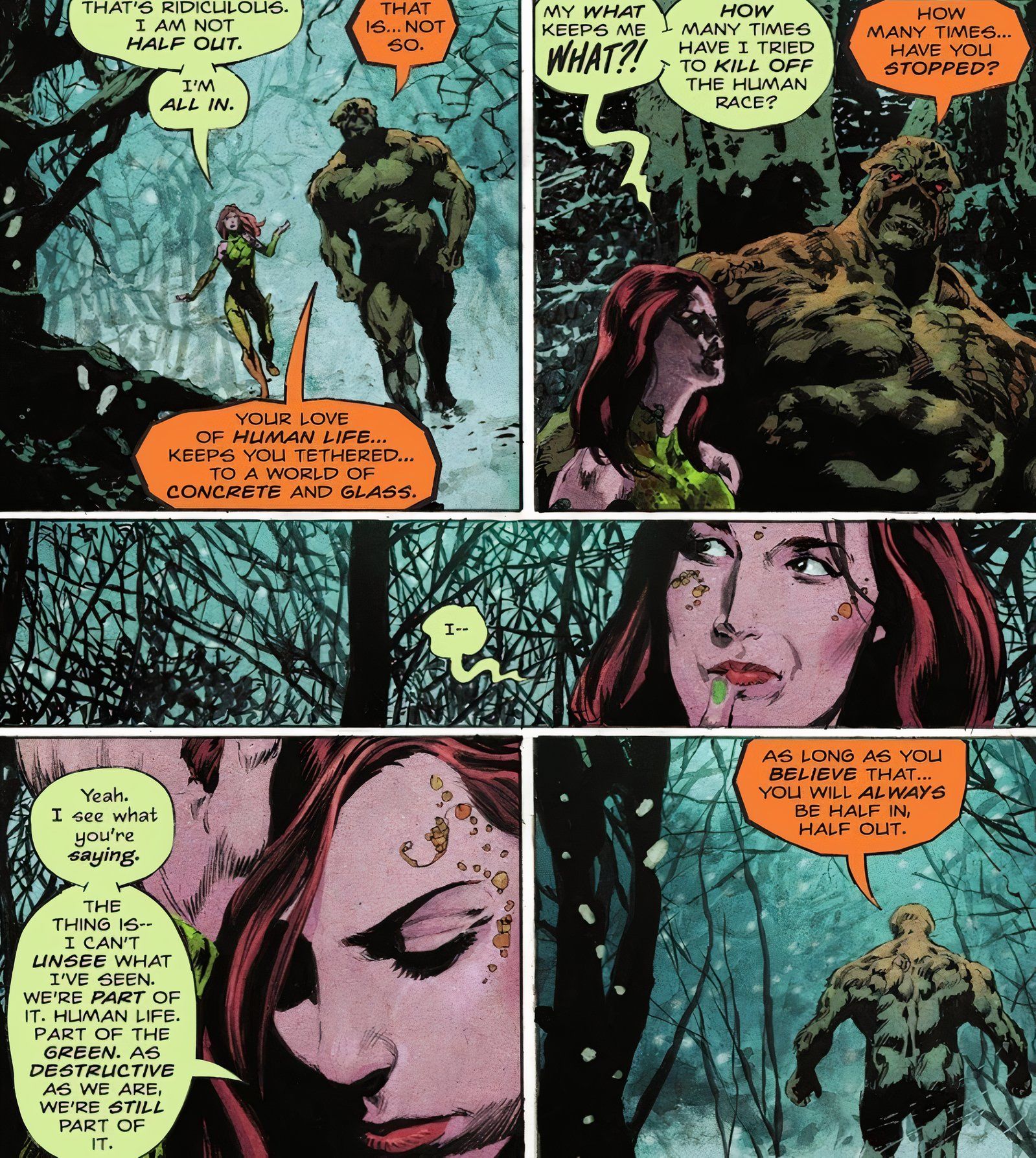 Poison Ivy Swamp Thing Árvores Ferais # 1 metade a metade