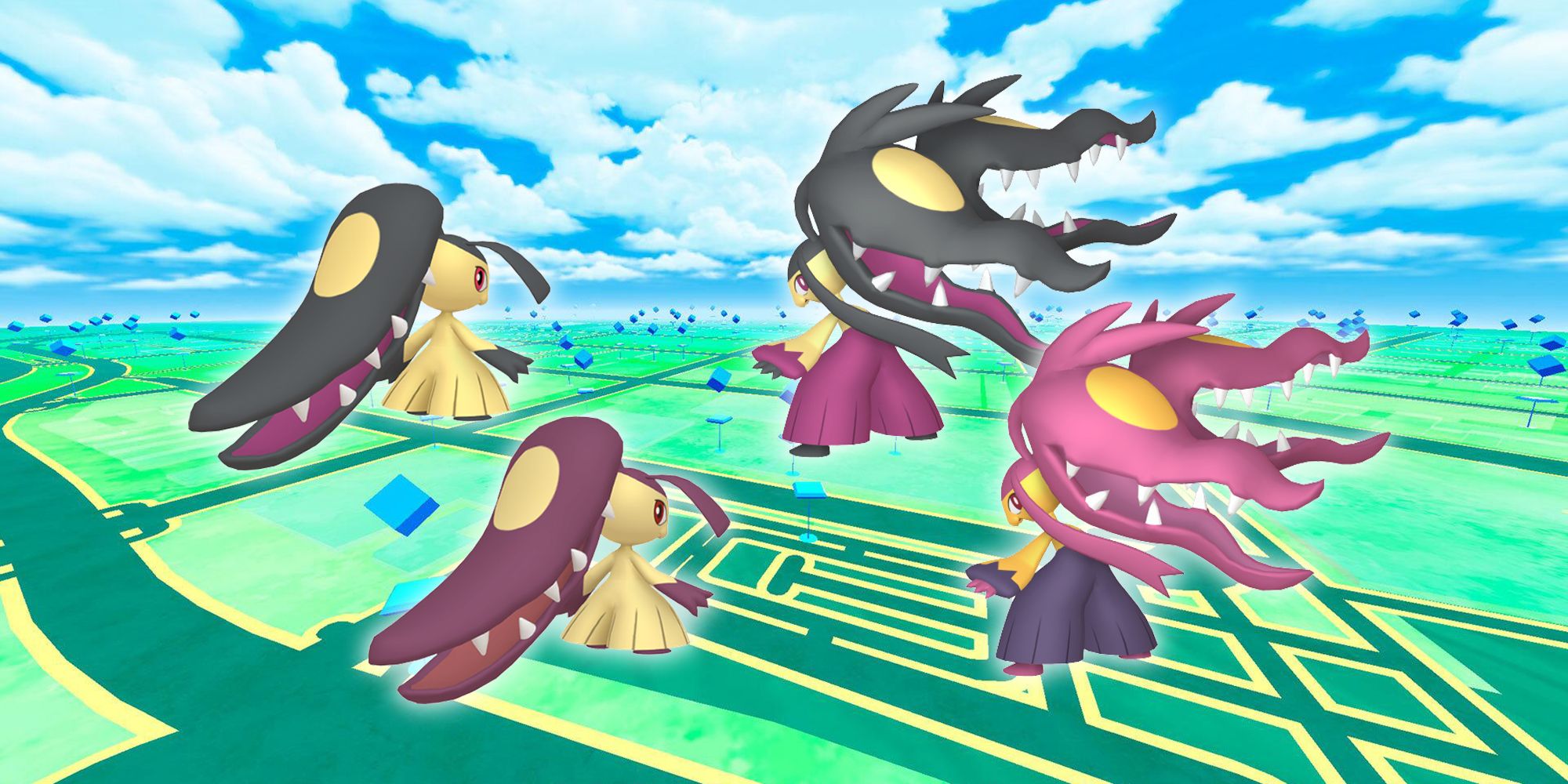 Shiny Mawile and Shiny Mega Mawile on the Pokemon GO map