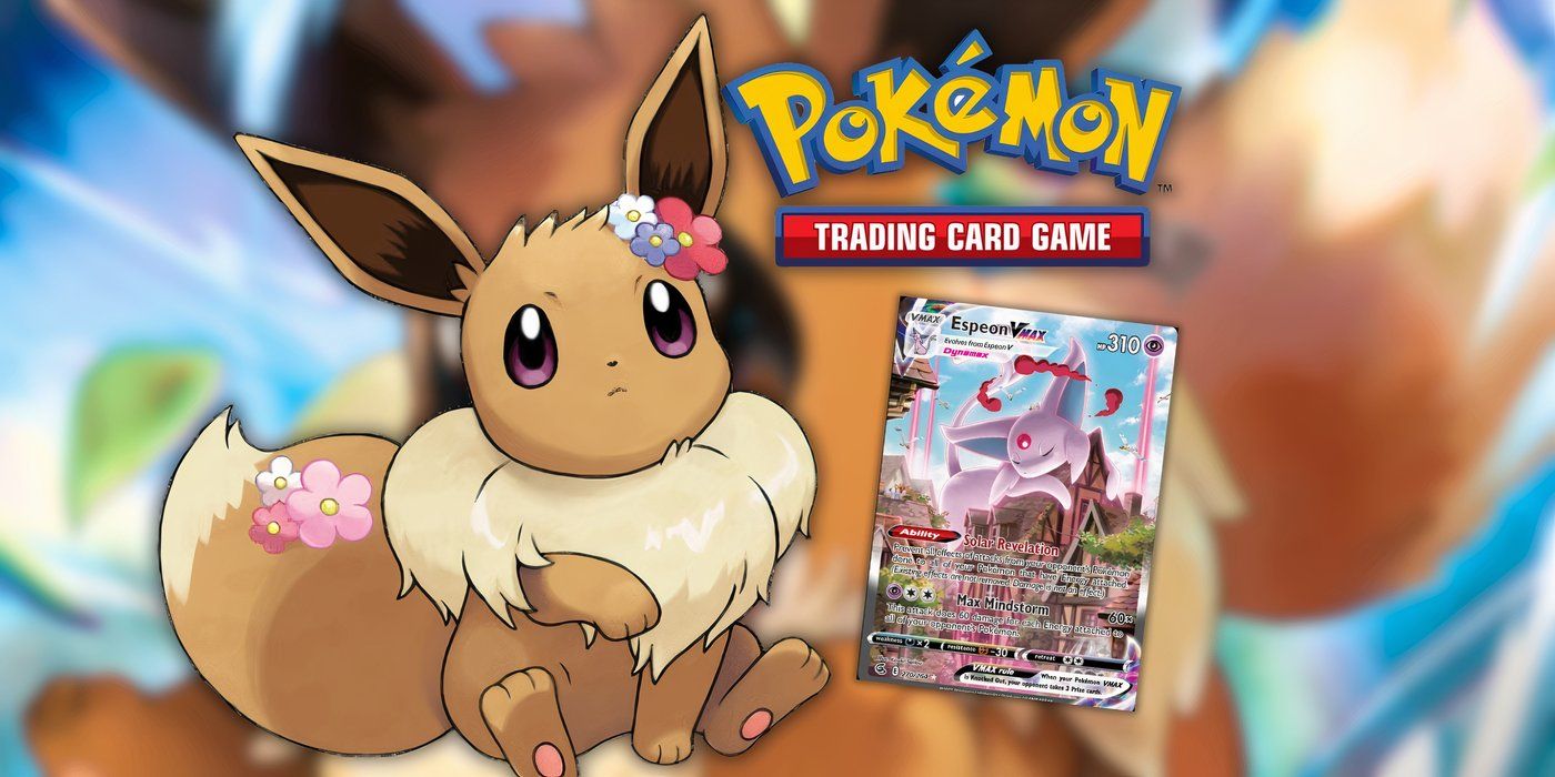 pokemon tcg eevee con tarjeta de espeon