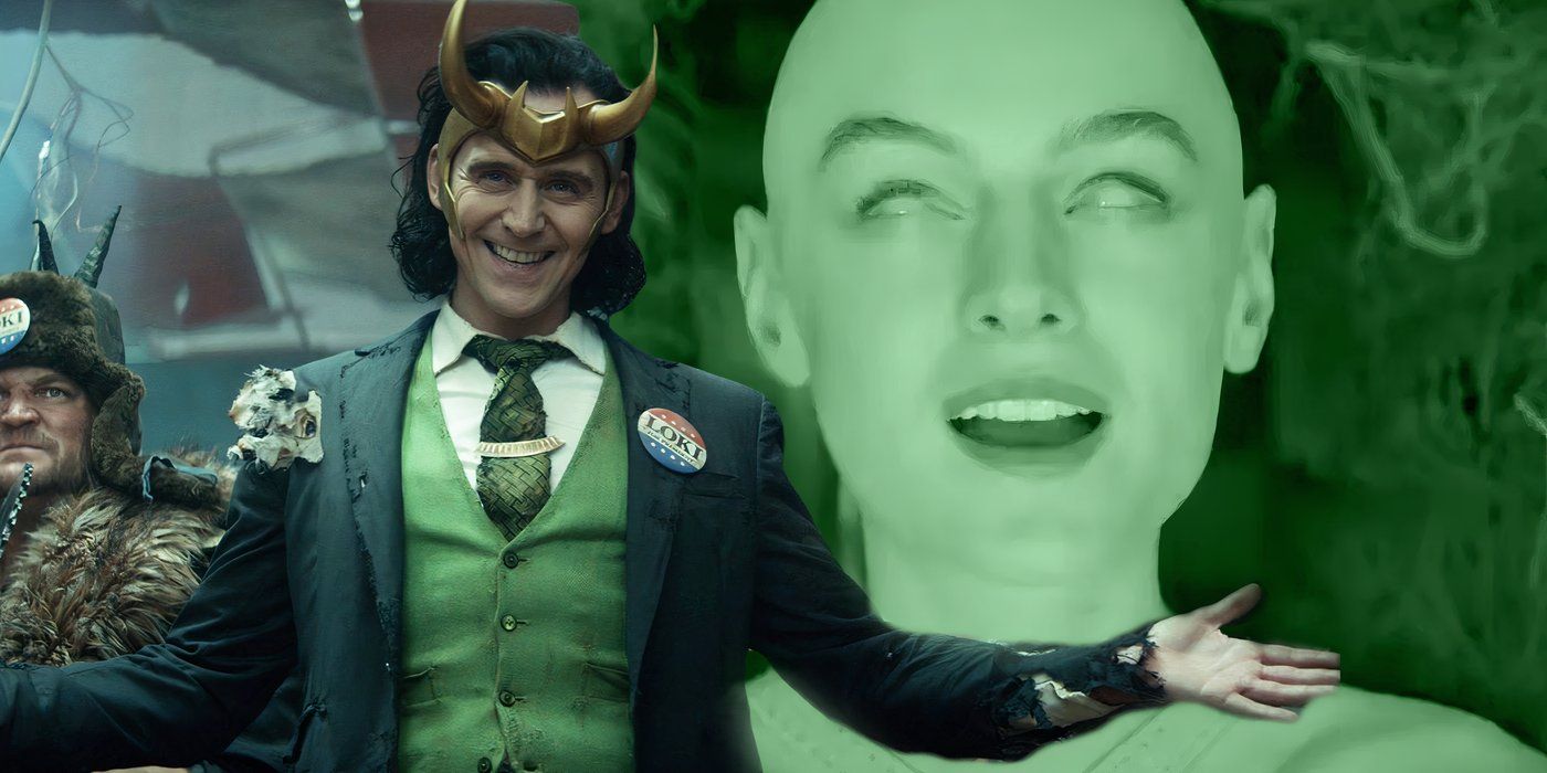 President Loki in front of Cassandra Nova