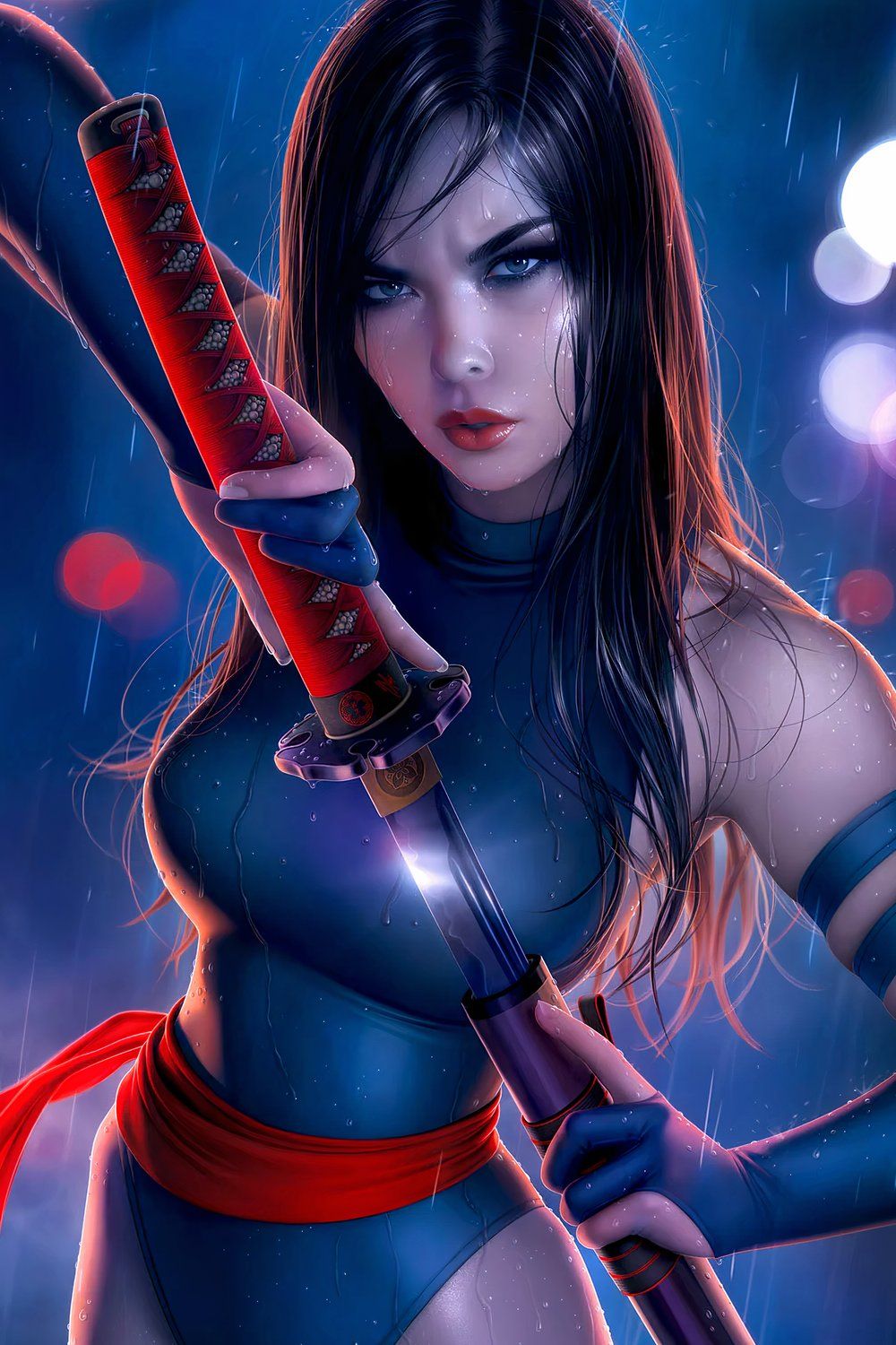 Psylocke Comic Art by Warren Louw