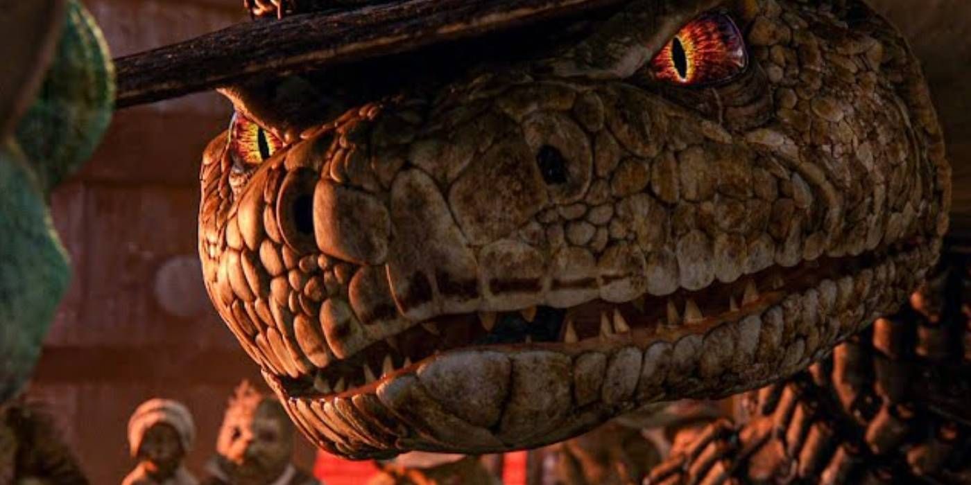 Rattlesnake Jake glaring at Rango in Rango