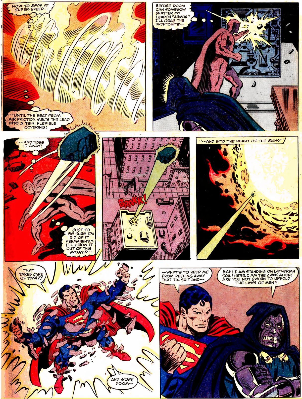 Superman Saves the Day and Threatens Doctor Doom