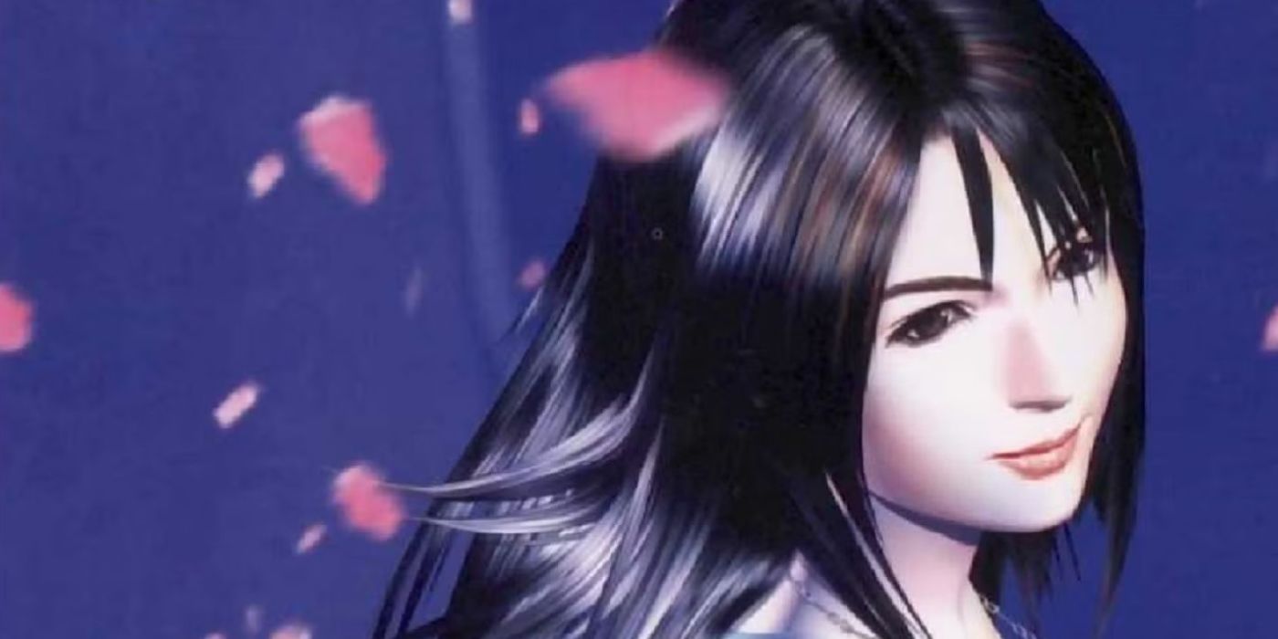 Rinoa with flower petals falling around her, FF8