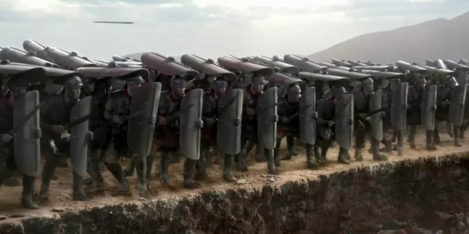 Roman shield wall in final episode of Spartacus