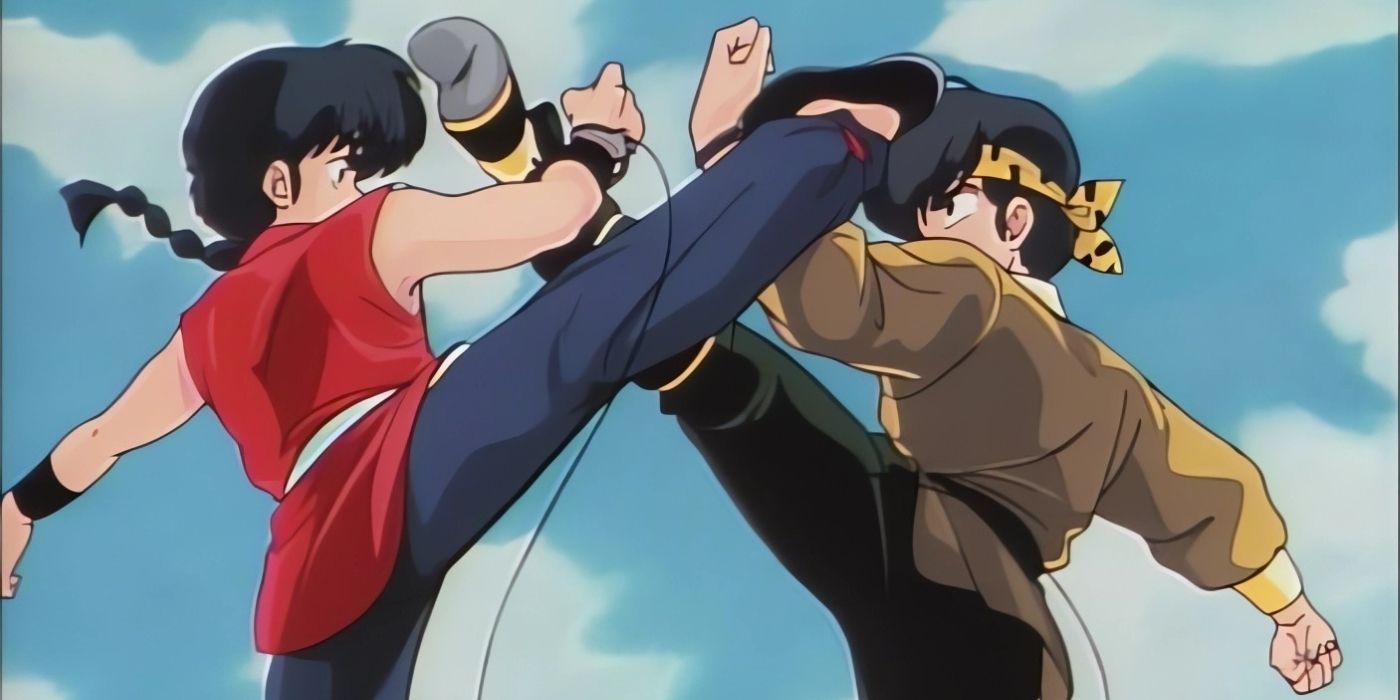 Ryoga lutando contra Ranma durante a série original. 