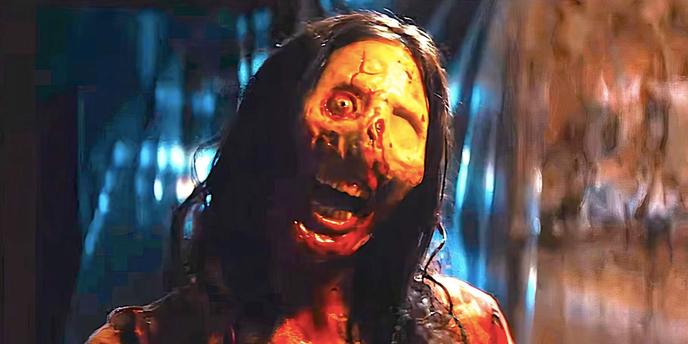 Victoria de Samantha Scafiddi sonríe lógicamente en Terrifier 3