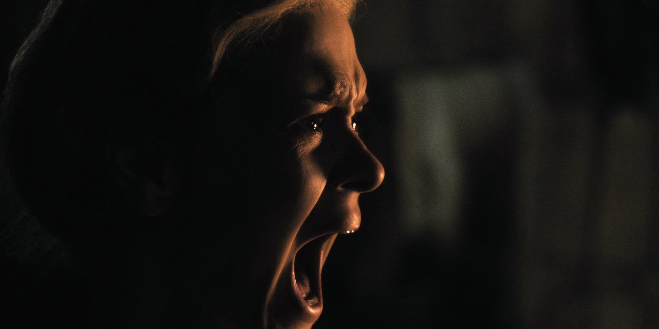 Sarah Paulson as Margaret screaming at something in Hold Your Breath