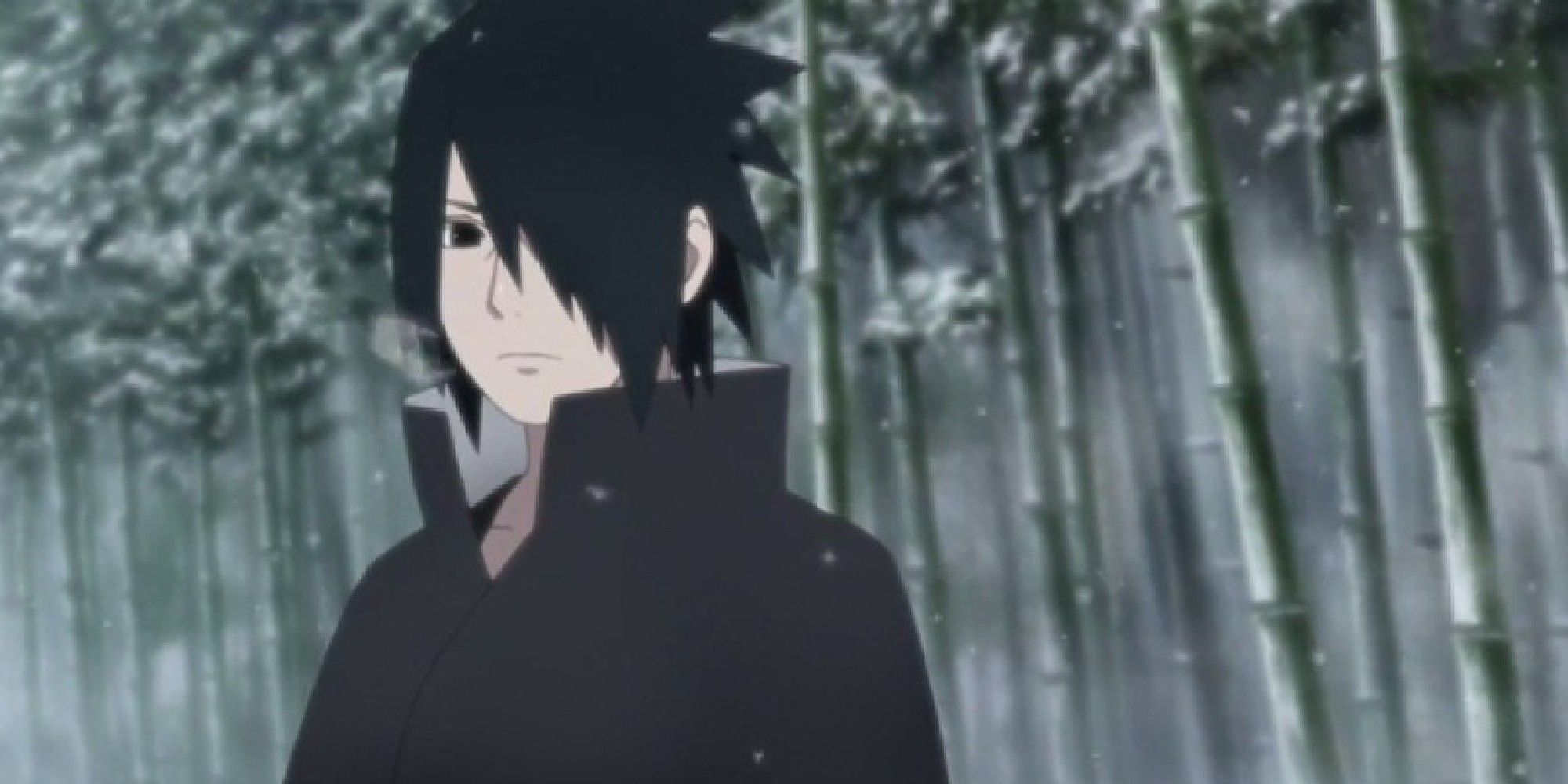 Sasuke davanti agli alberi di bambù