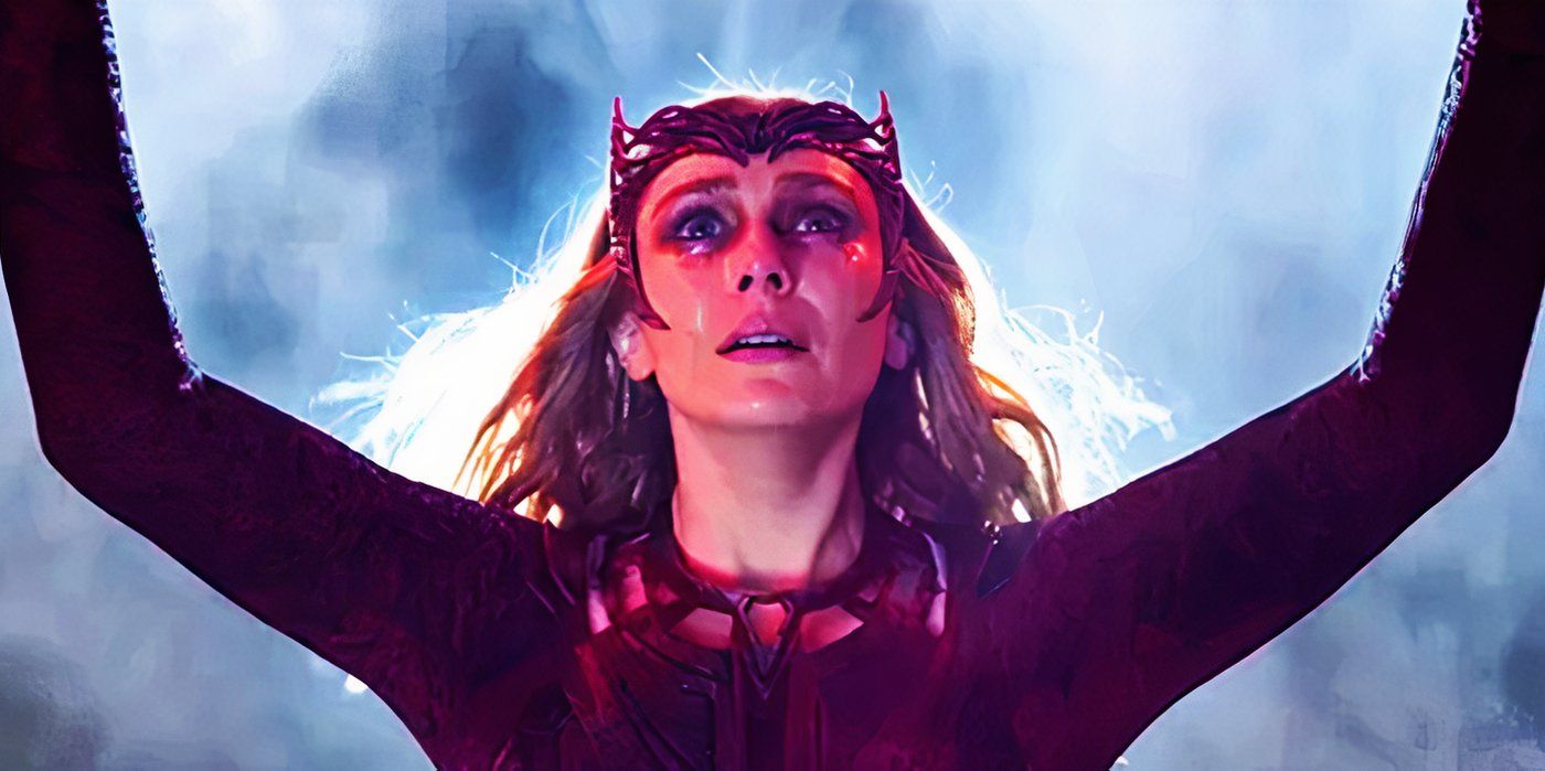 Scarlet Witch bringing the Darkhold Castle down in Doctor Strange in the Multiverse of Madness