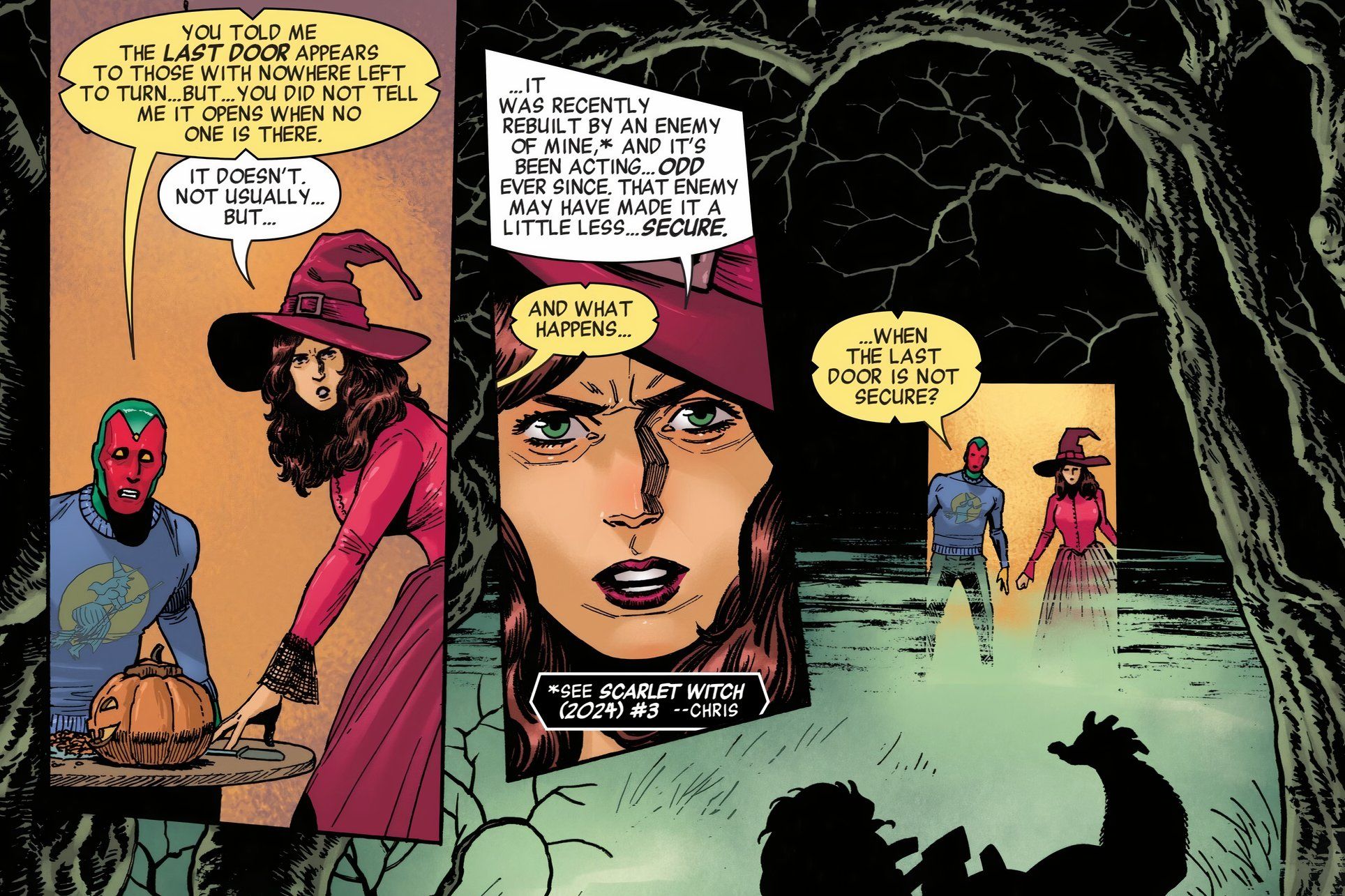 Scarlet Witch discovers the Witches' Road behind the Last Door.