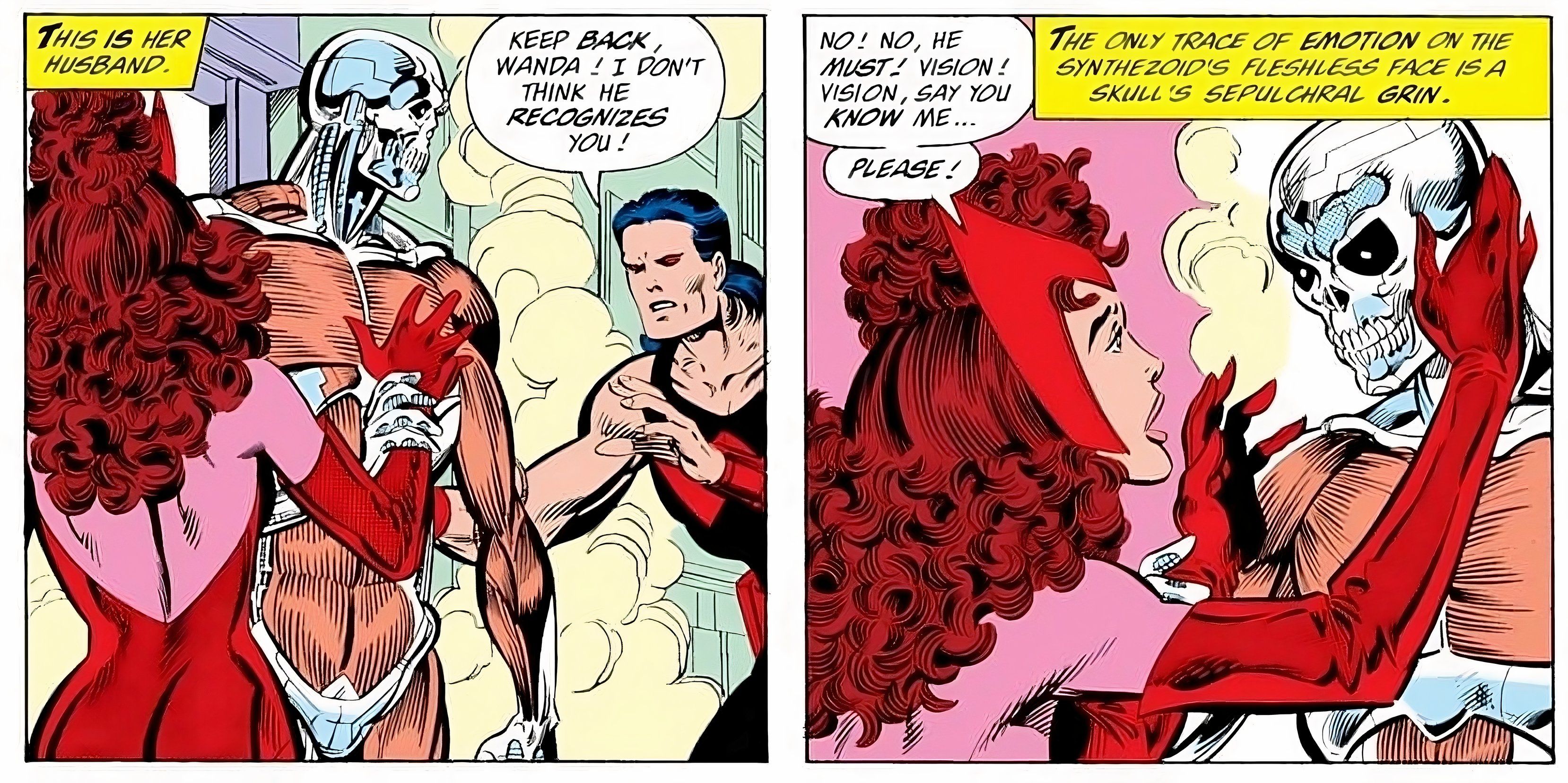 Scarlet Witch meets White Vision for the first time after his recreation.