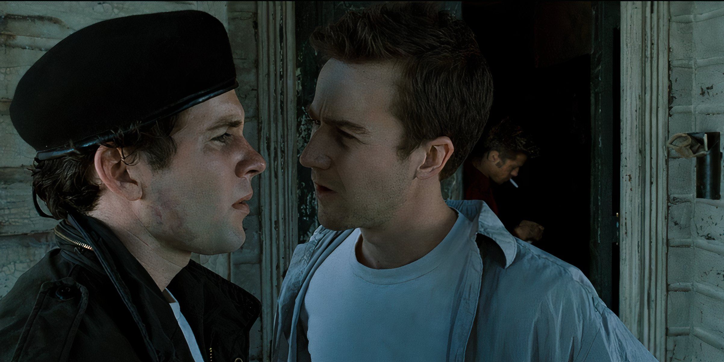 The Narrator interrogates one of his Soldiers in Fight Club 