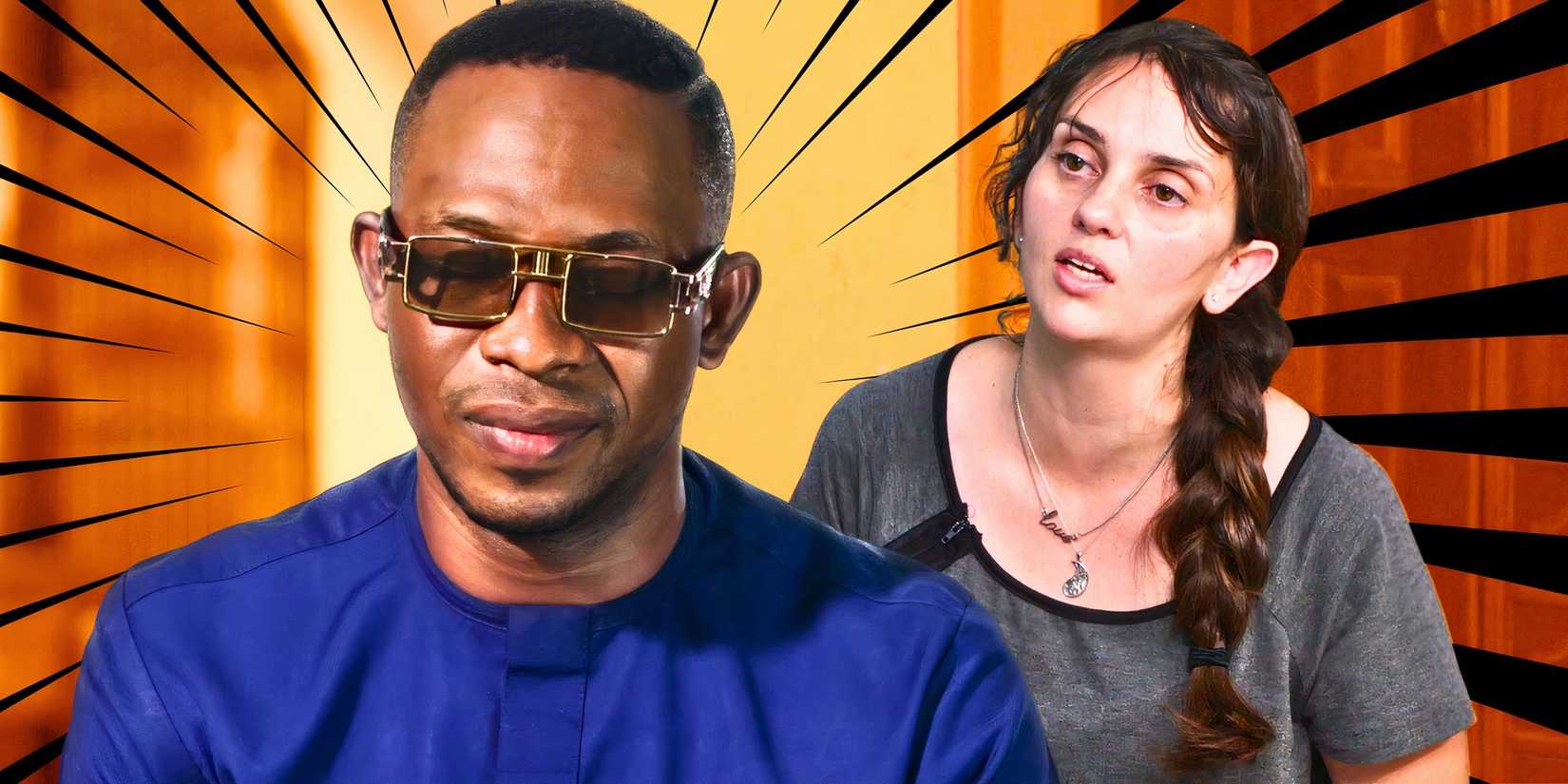 a montage of Chidi in glasses and Rayne looking annoyed from 90 day fiance: before the 90 days 