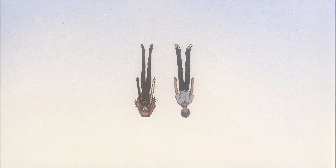Shinji and Asuka laying on the beach in The End of Evangelion.