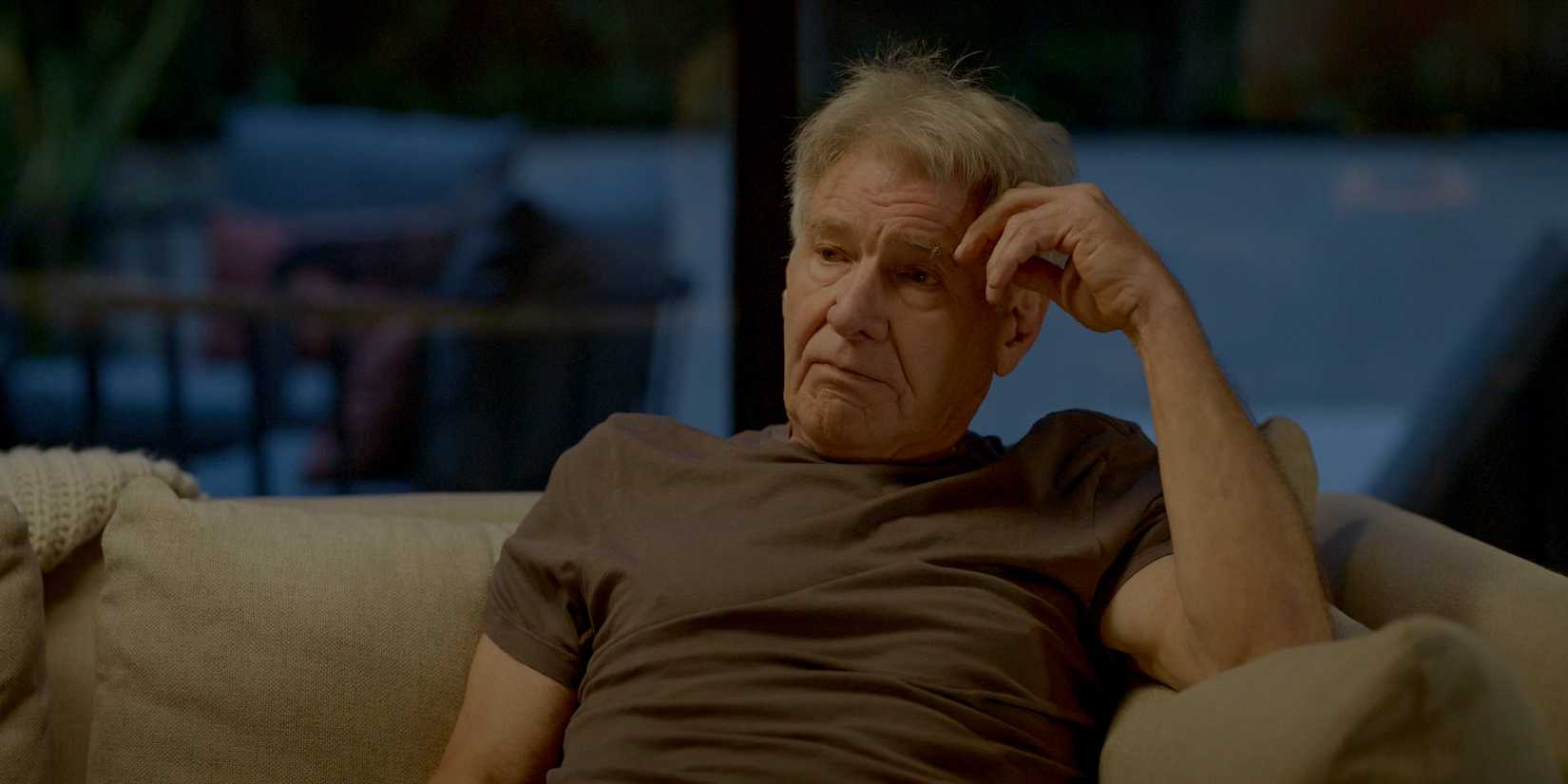Paul (Harrison Ford) looking worried and thoughtful in Shrinking Season 2 Episode 4