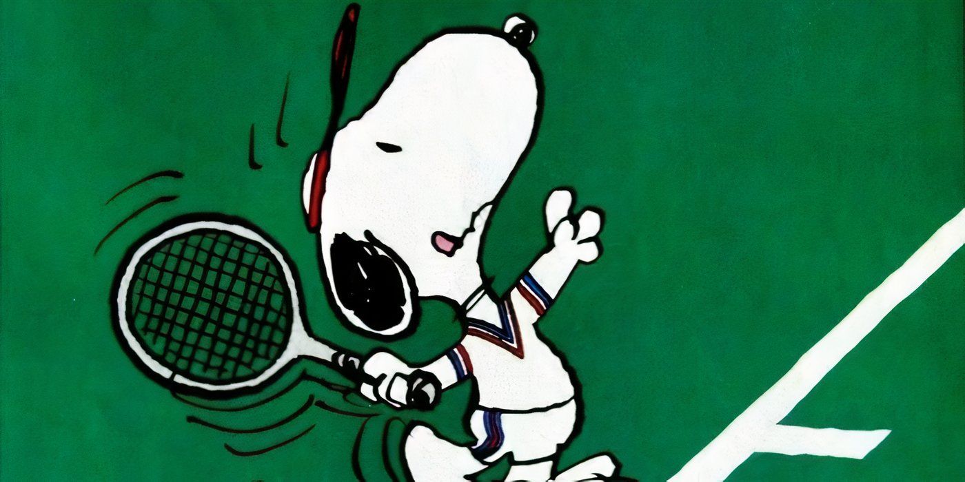 Snoopy juega al tenis como su alter ego, el mundialmente famoso tenista de Peanuts.