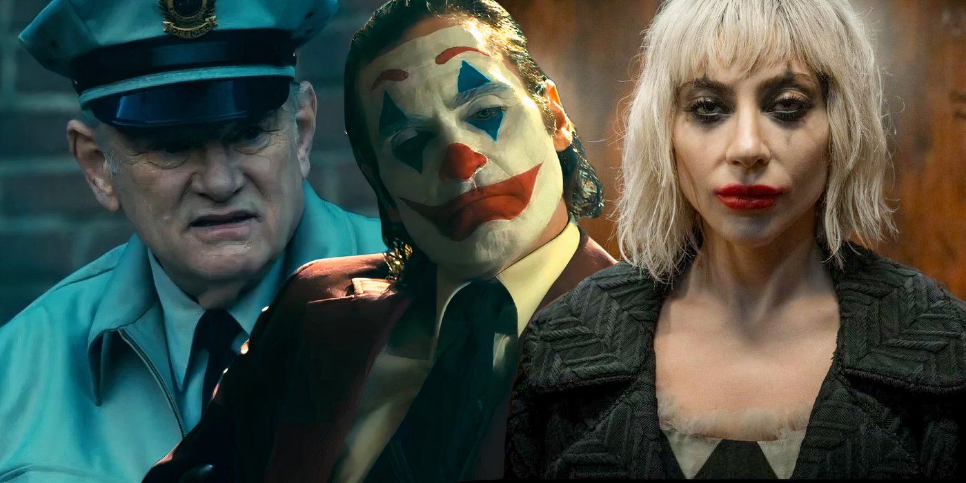 Split image of Jackie, Arthur Fleck, and Lee from Joker Folie a deux