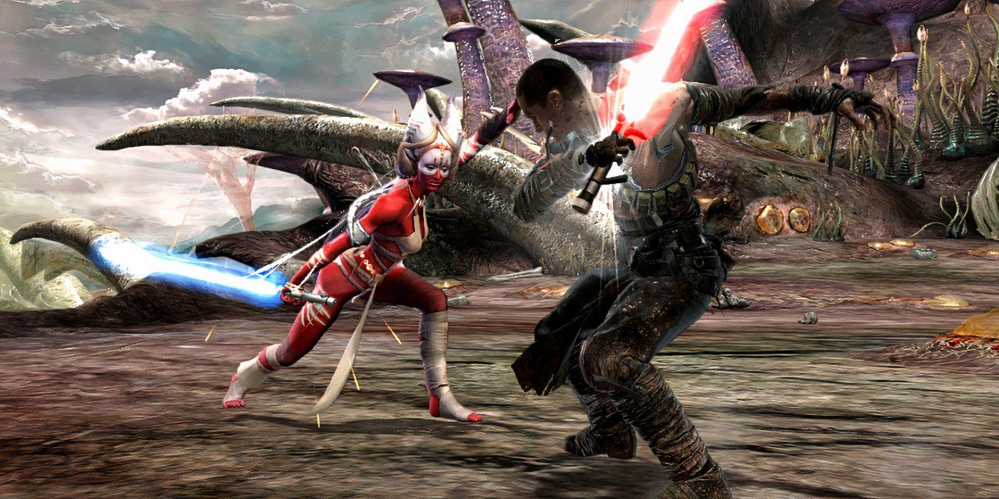 Starkiller juega un videojuego con el Maestro Jedi Shaak Ti con Felucia en Star Wars: The Force Unleashed.