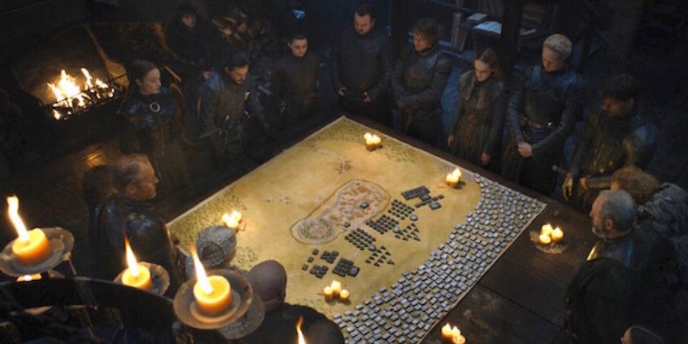 Planning battle of winterfell scene in Game of Thrones