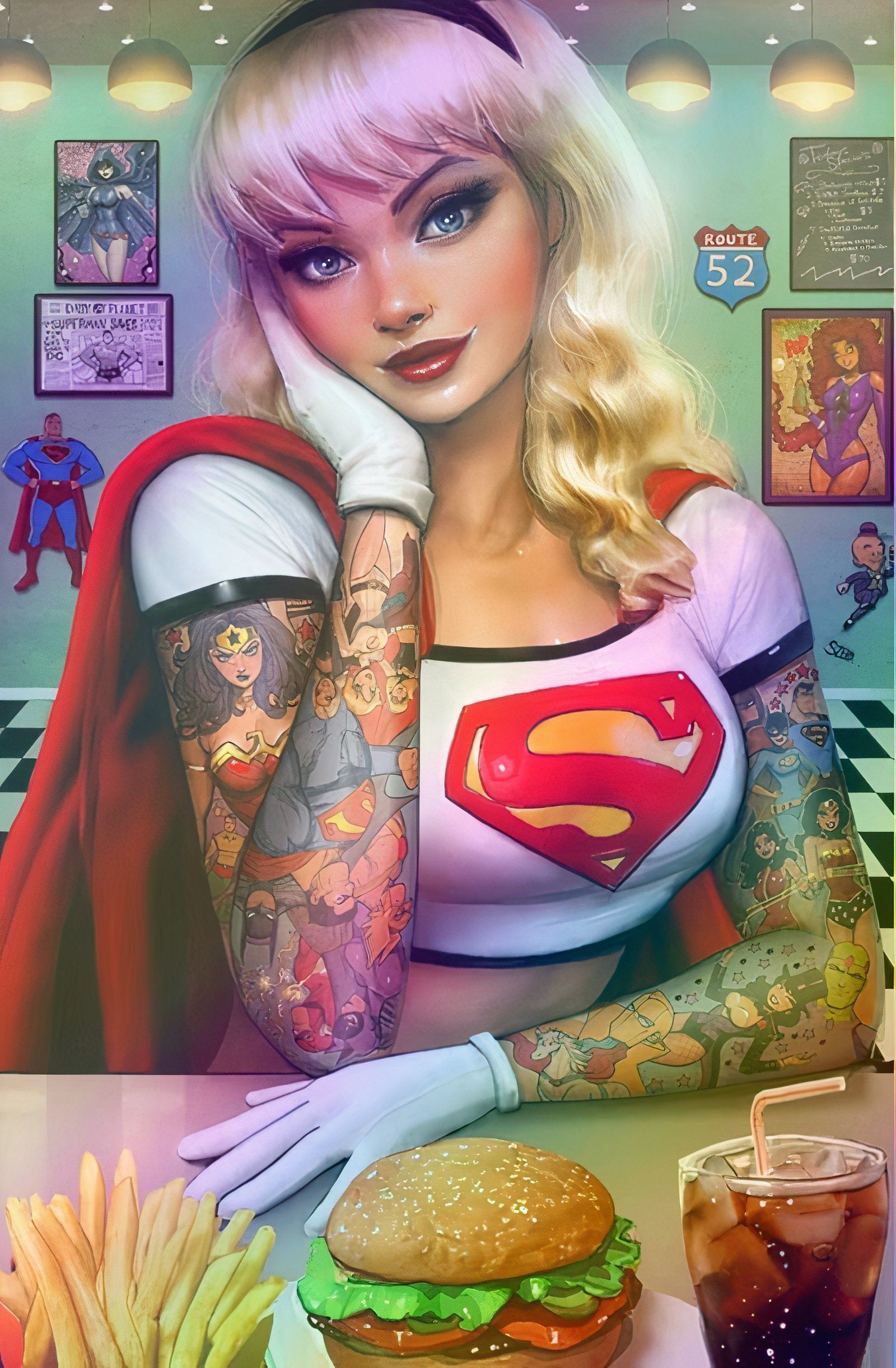 Superman # 19 Portada de Supergirl arcoíris