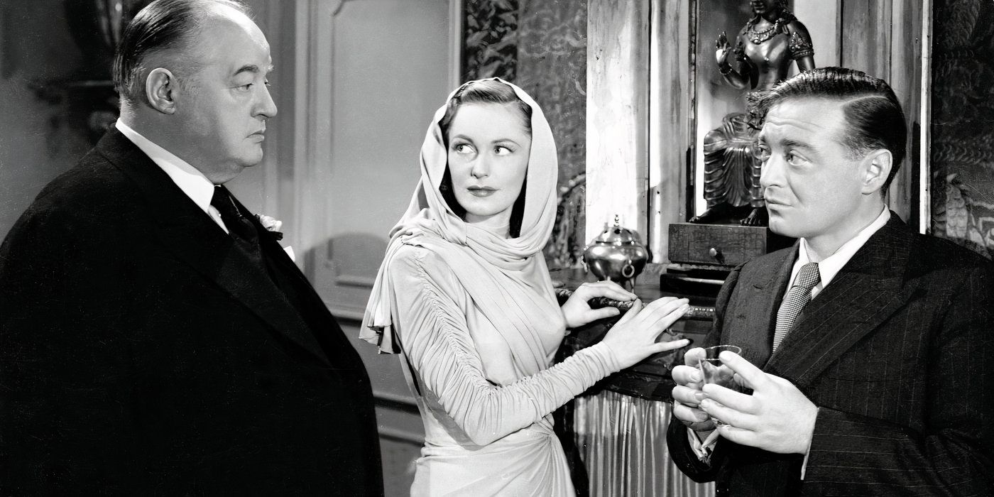 Sydney Greenstreet Geraldine Fitzgerald and Peter Lorre in Three Strangers