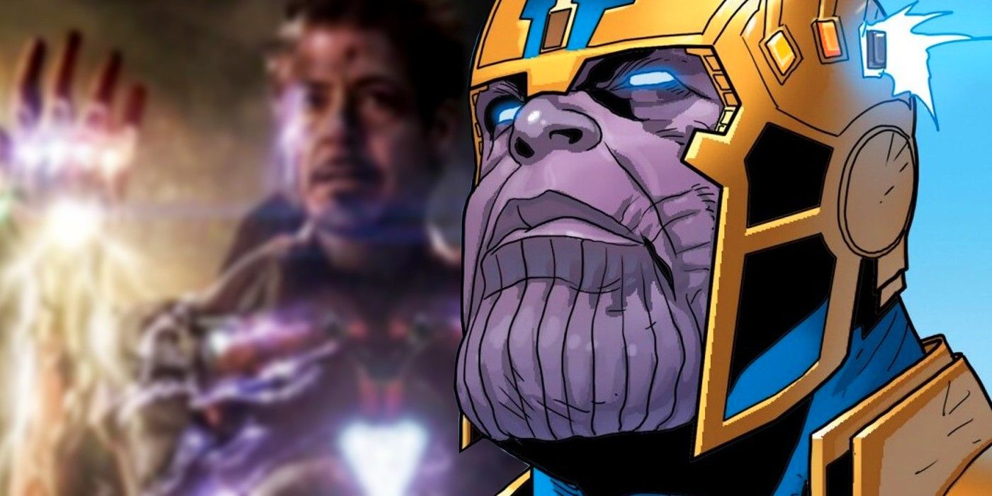 Coroa do Infinito de Thanos e Tony Stark com Manopla do Infinito