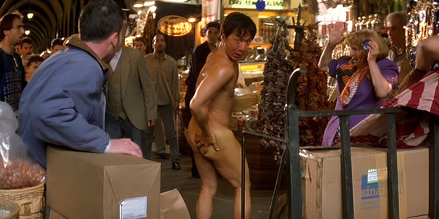 The Accidental Spy (2001) – The Naked Market Fight - Jackie Chan Nude 