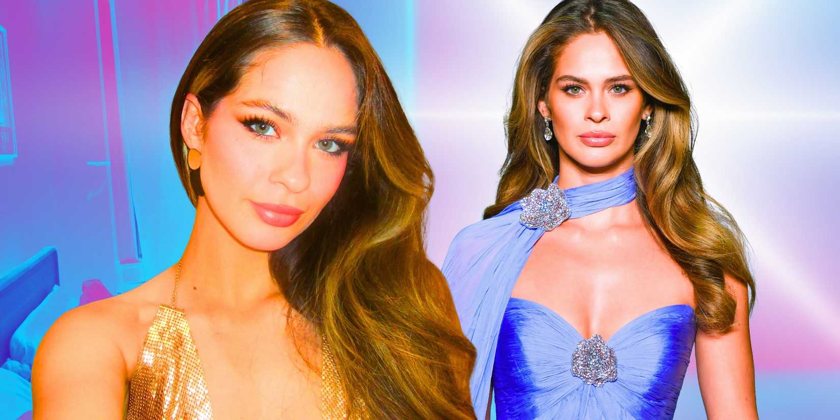 the bachelor star kelsey andersons modeling photos in montage with pastel background