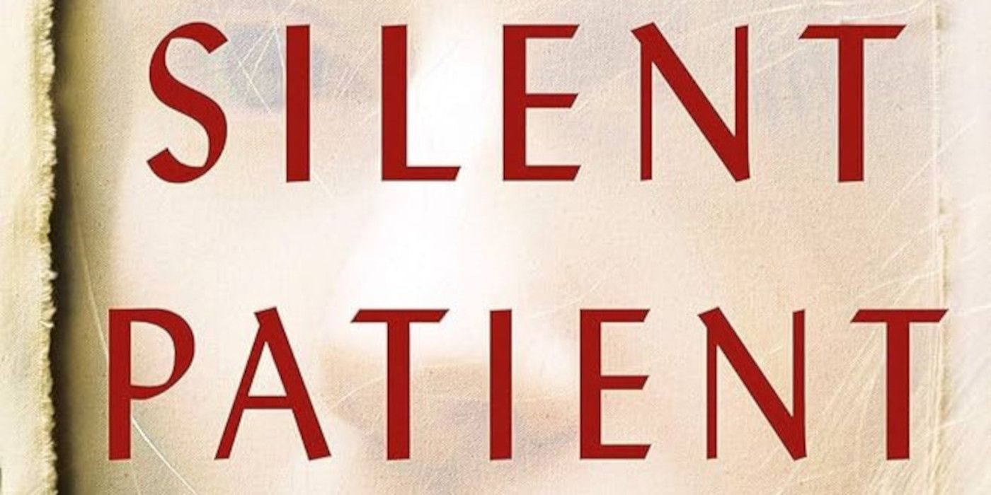 The Silent Patient Cover featuring the title in dark red against a biege background