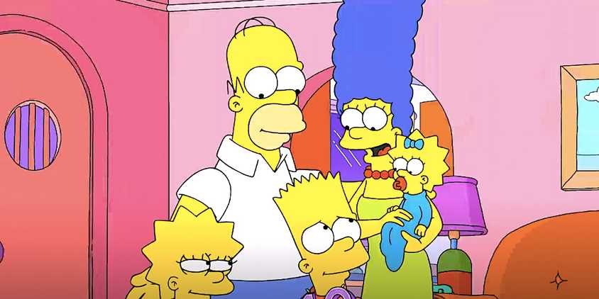 The Simpson family gather for a hug in The Simpsons season 36 episode 1