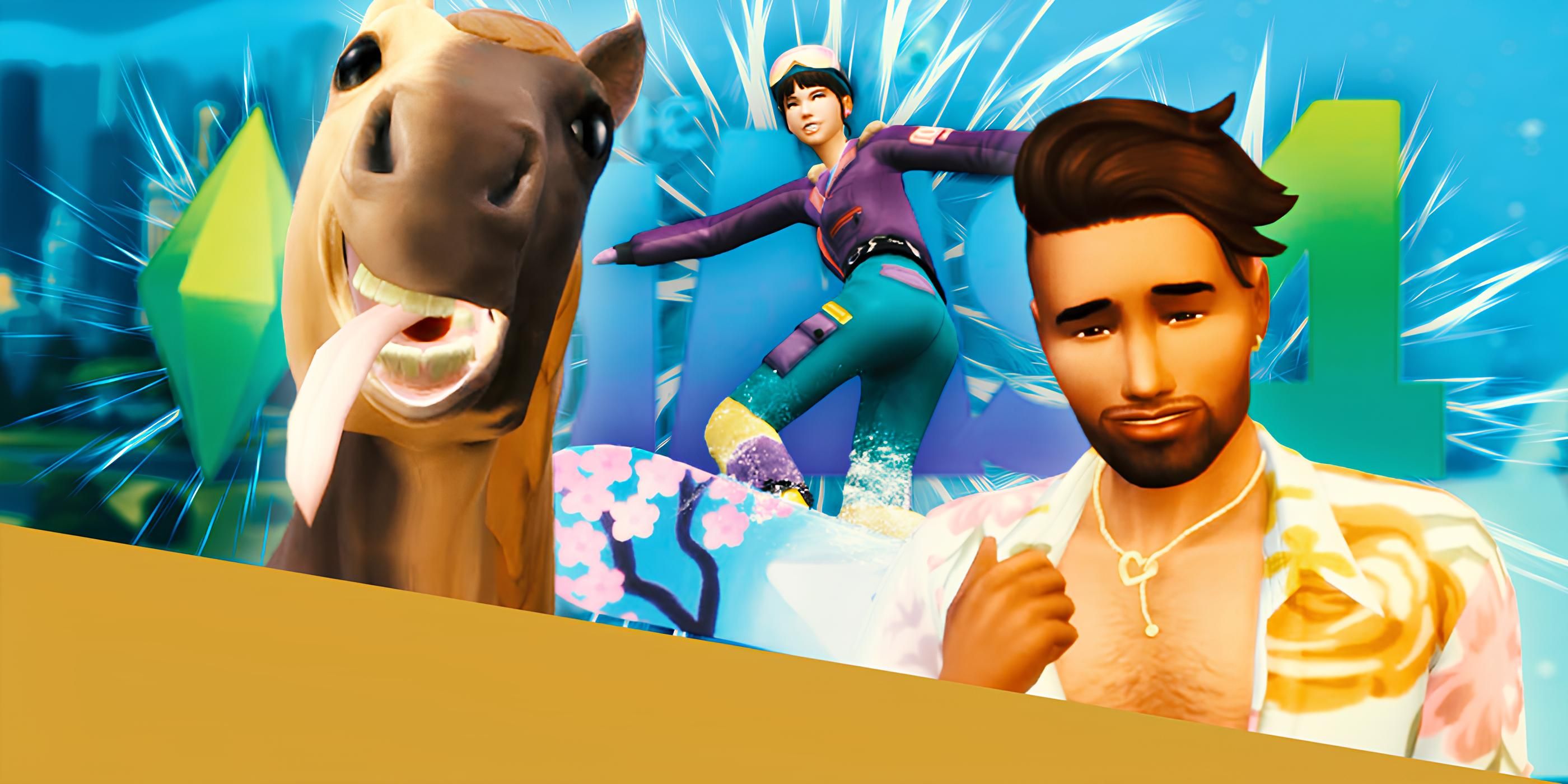 The Sims 4 Horse, Snowboarder, and Romantic Guy