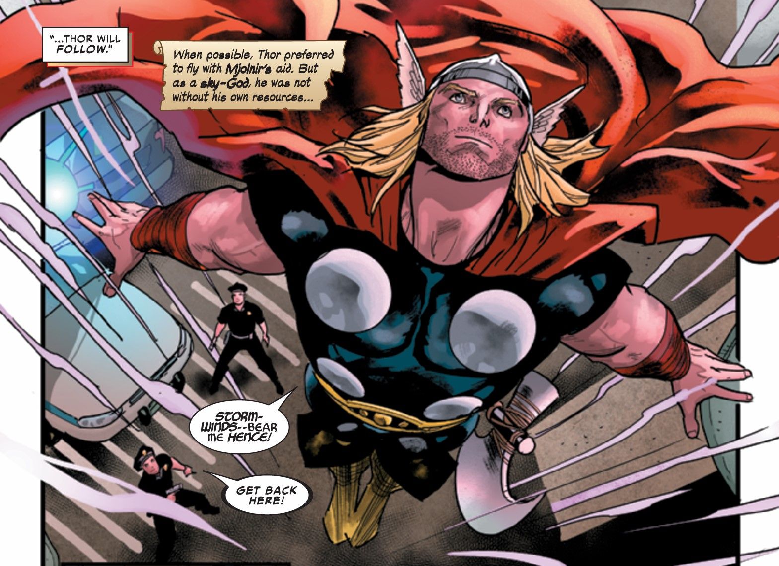 Thor voa sem Mjolnir em Immortal Thor #16