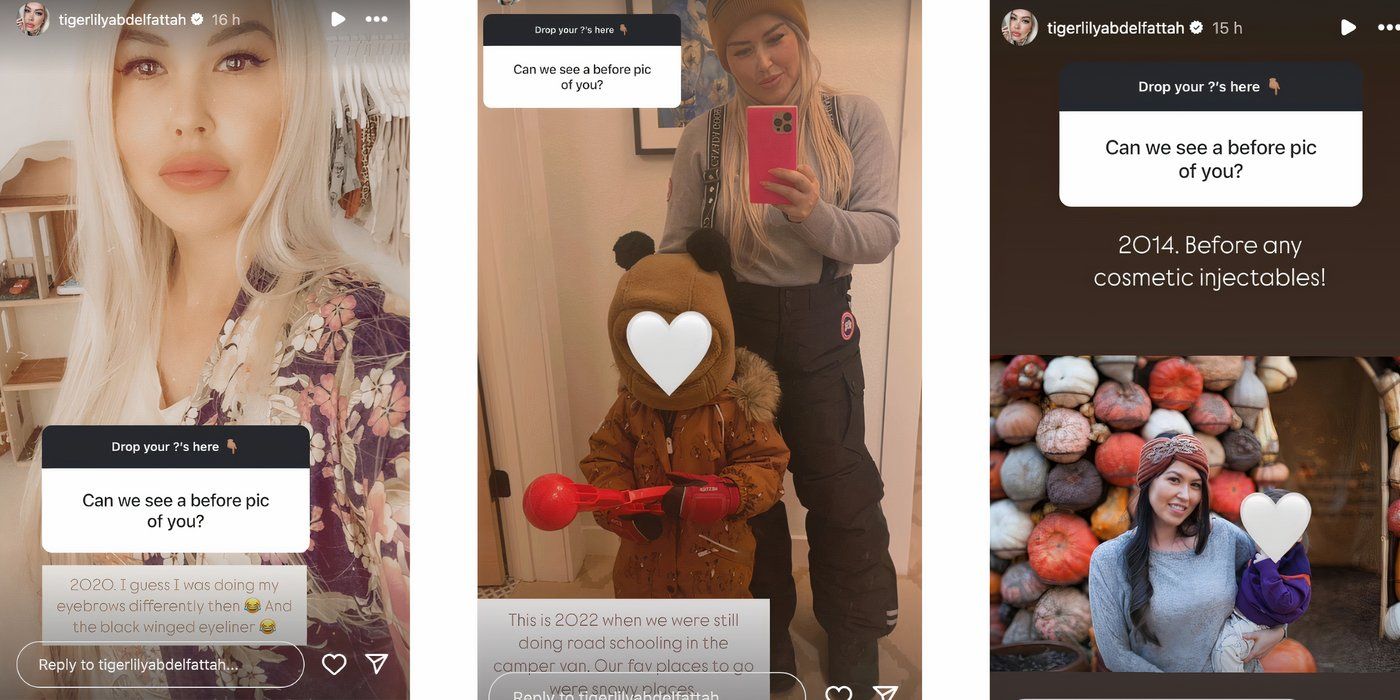 Tigerlily in 90 Day Fiance on Instagram Stories with throwback photos