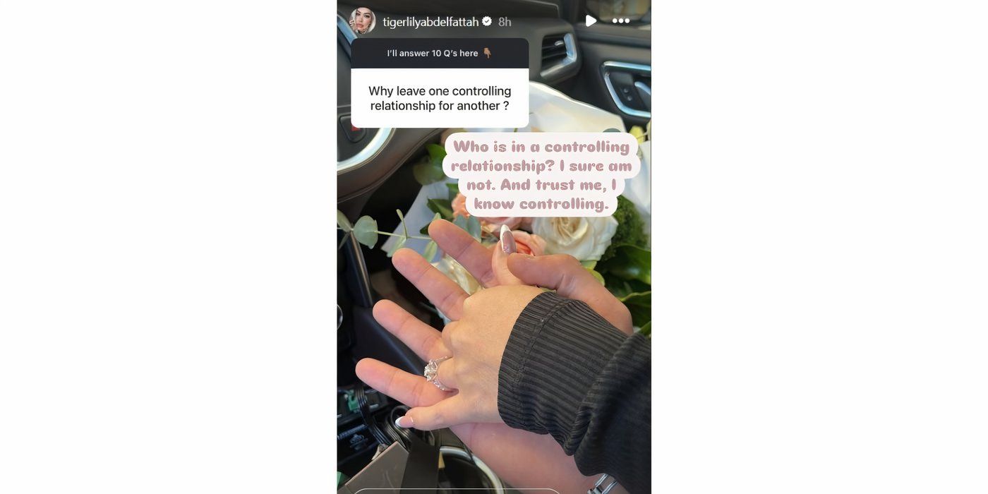 Tigerlily Taylor em 90 Day Fiance segurando a mão de Adnan Abdelfattah no carro