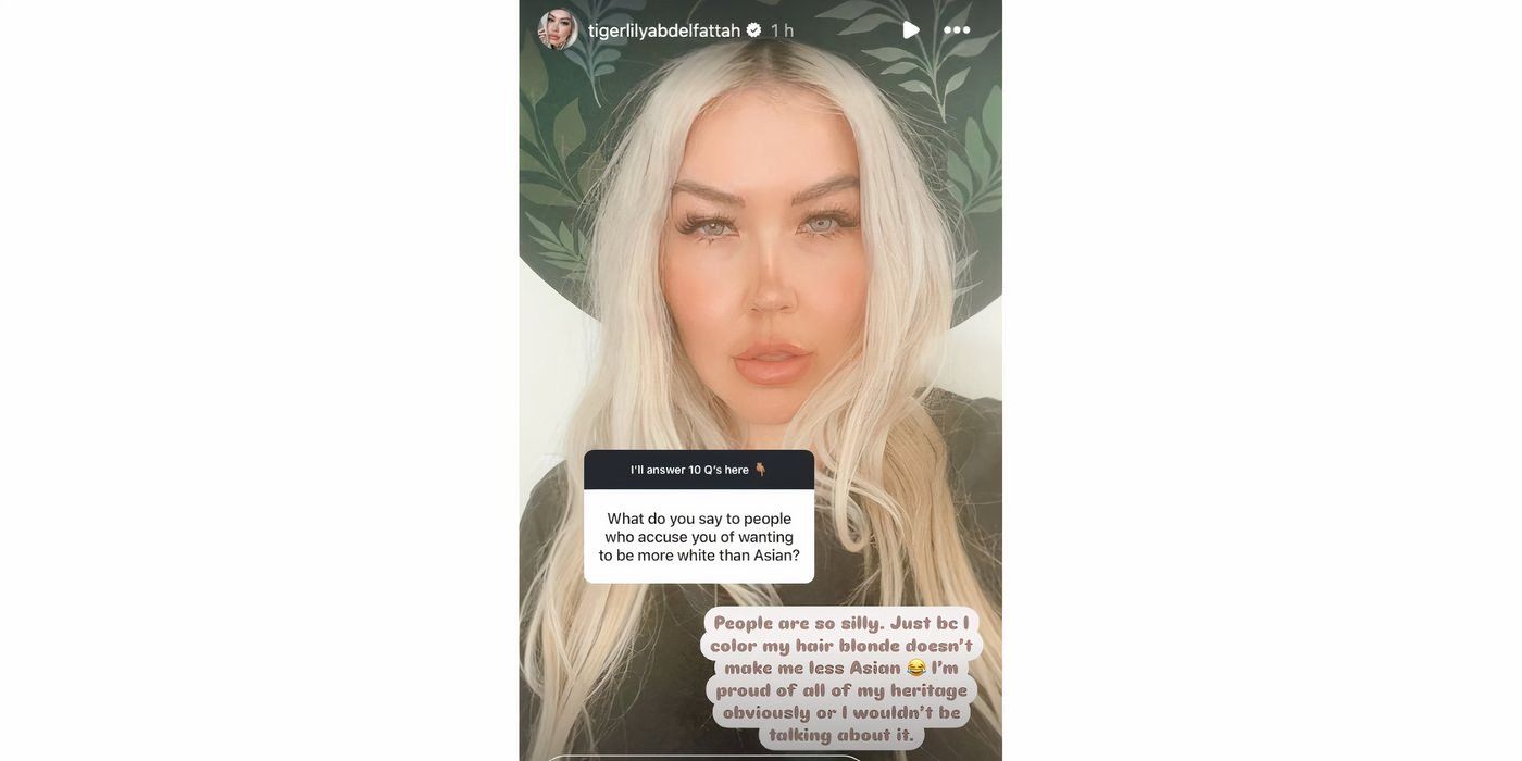 Tigerlily Taylor in 90 Day Fiance on Instagram Story 