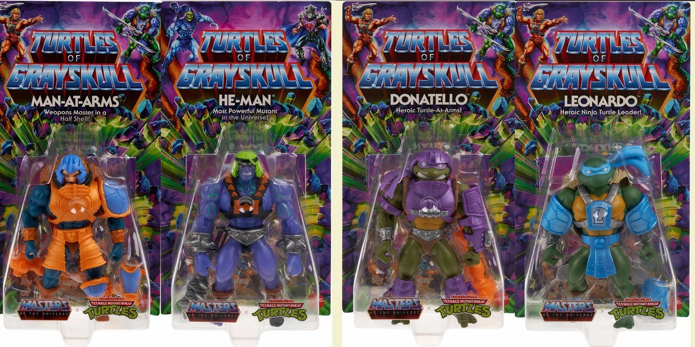 TMNT/He-Man: Bonecos de ação das Tartarugas de Grayskull.