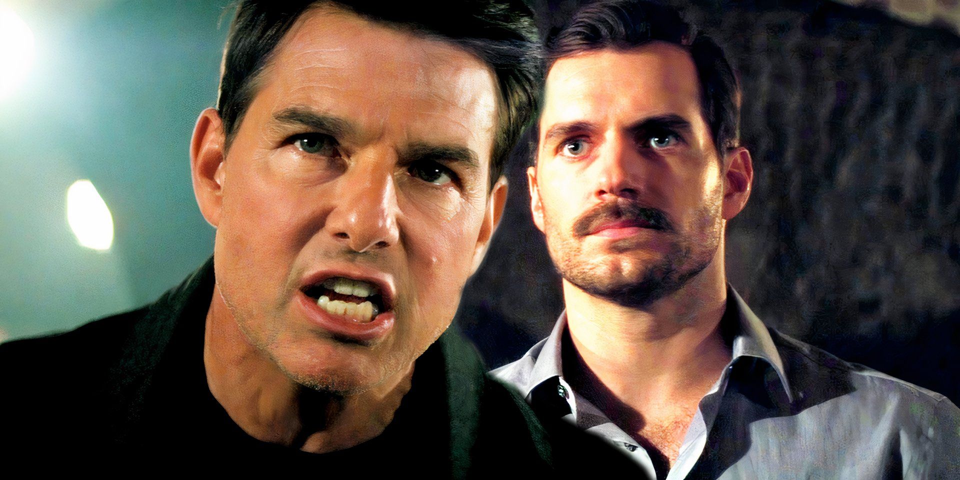 Tom Cruise is angry as Ethan Hunt while Henry Cavill is August in Mission Impossible Fallout