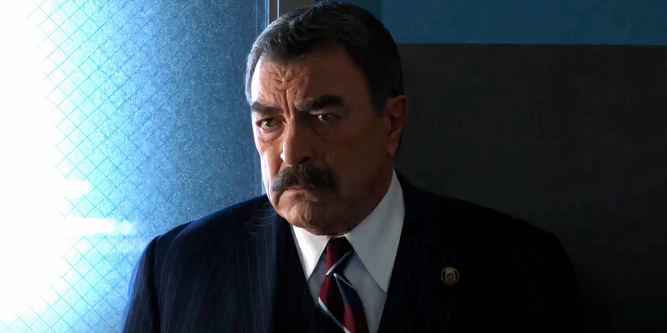 Tom Selleck as Frank Reagan looking disheartened in Blue Bloods season 14