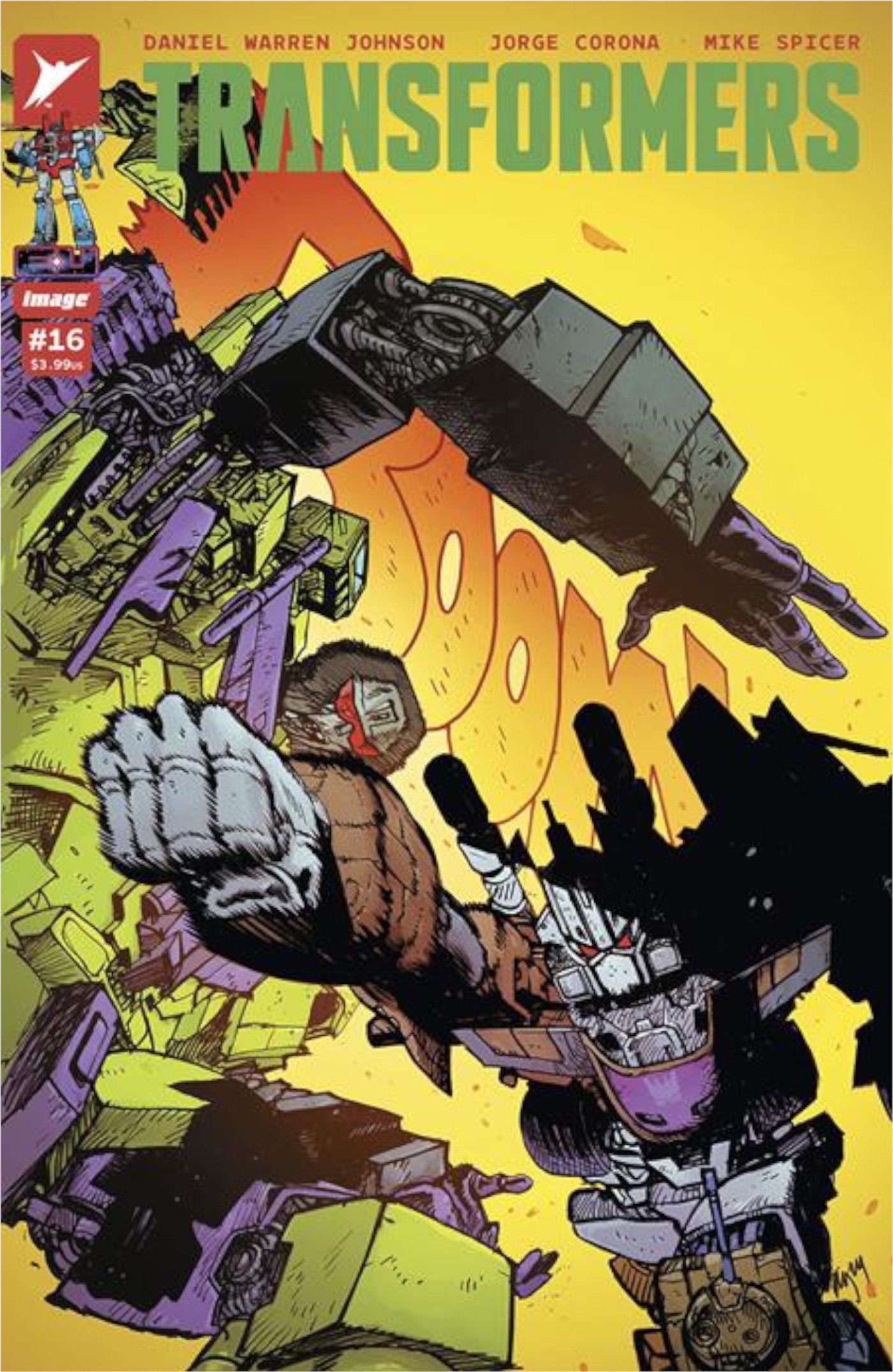 Transformers #16 Cover A Bruticus punches Devastator