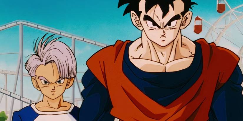 Trunks and Future Gohan standing in Dragon Ball Z History of Trunks