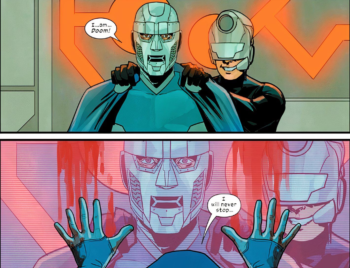 ULTIMATES #4, Reed Richards promete nunca parar de lutar contra o Criador por transformá-lo em Doom